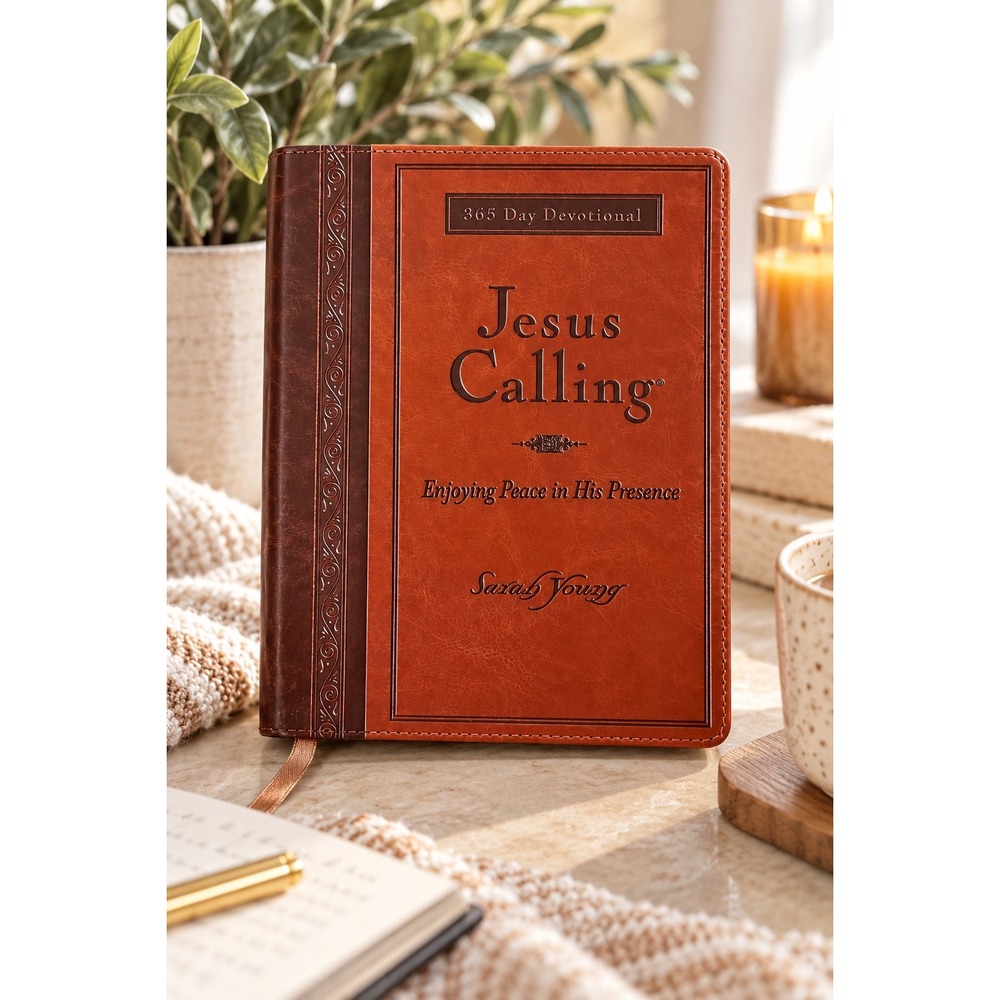 Jesus Calling Sarah Young 365 Day Devotional Comfort Size Faux Leather NEW